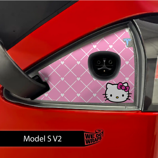 Hello Kitty Tesla Charge Port Wrap | Model S - Tesla Emblems