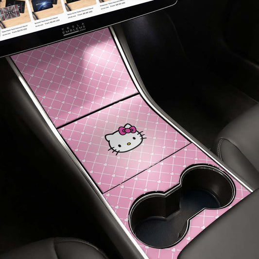 Hello Kitty | Tesla Center Console Wrap Kit | Model 3 ’17 - 20 - Tesla Emblems