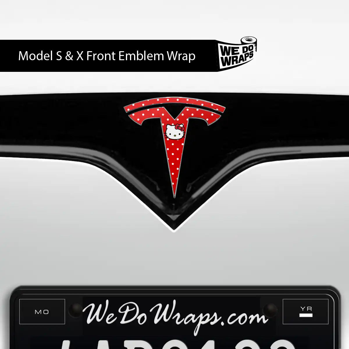 Hello Kitty Tesla Emblem Decals (Front + Back) | Model X - Tesla Emblems