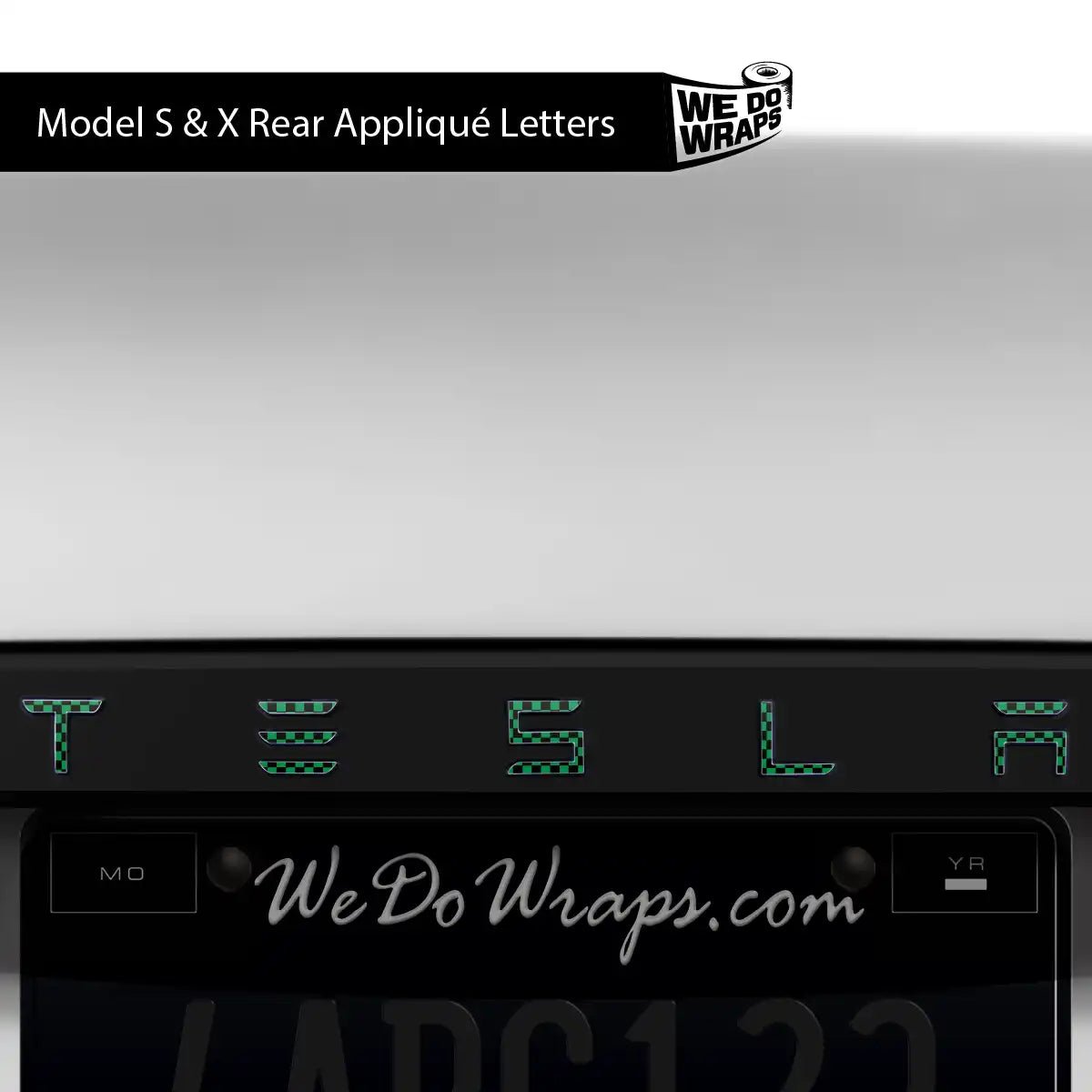 Ichimatsu Pattern Tesla Emblem Decals (Front + Back) | Model S - Tesla Emblems