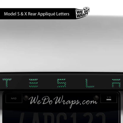 Ichimatsu Pattern Tesla Emblem Decals (Front + Back) | Model S - Tesla Emblems