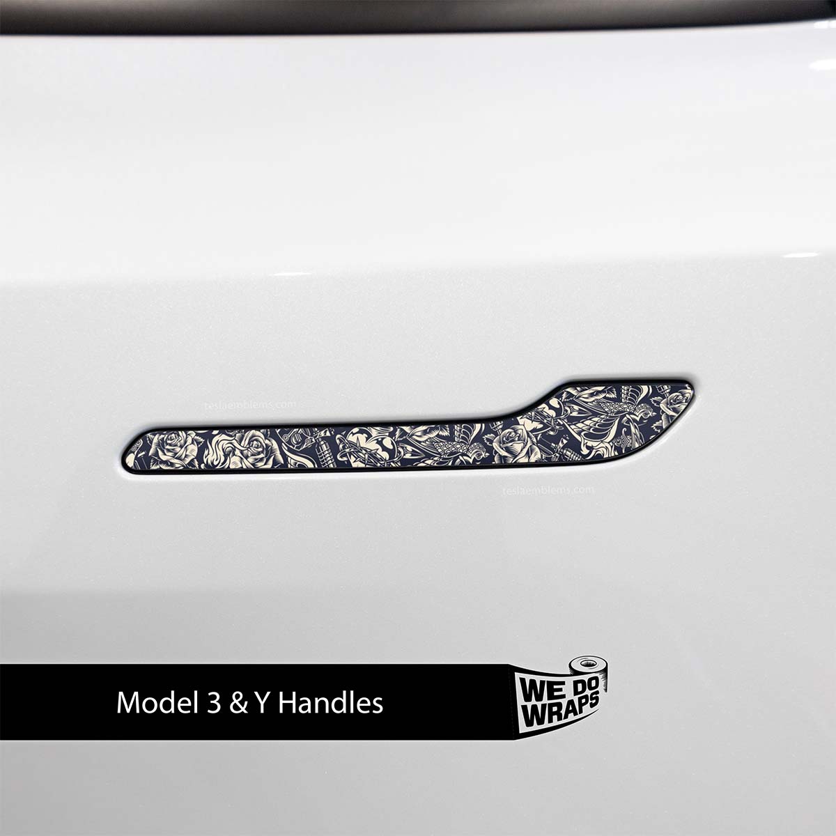 Ink & Elegance Art Tesla Door Handle Decals (4pcs) - Tesla Emblems