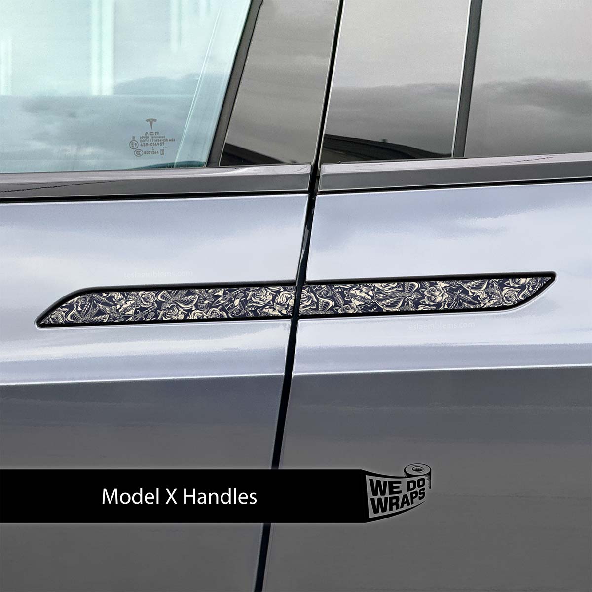 Ink & Elegance Art Tesla Door Handle Decals (4pcs) - Tesla Emblems