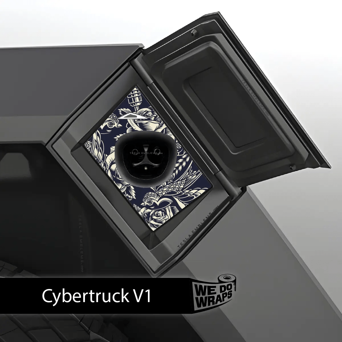 Ink & Elegance Art Tesla Charge Port Wrap | Cybertruck - Tesla Emblems