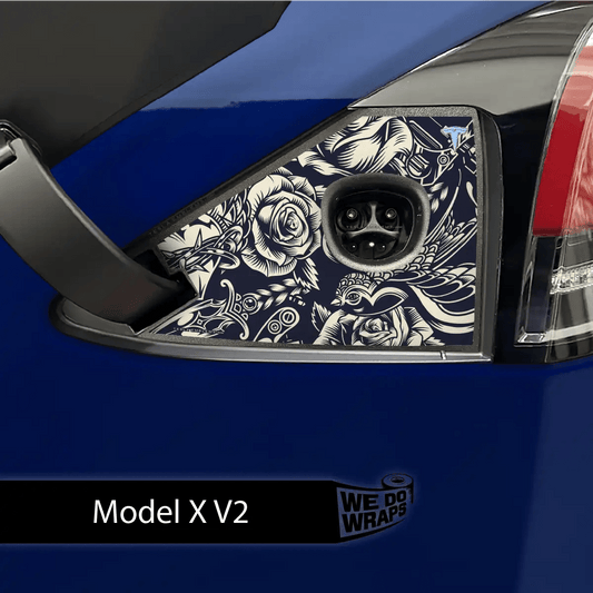 Ink & Elegance Art Tesla Charge Port Wrap | Model X - Tesla Emblems