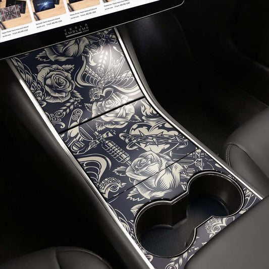 Ink & Elegance Art Tesla Center Console Wrap Kit | 2017 - 2021 Model 3 & Y - Tesla Emblems