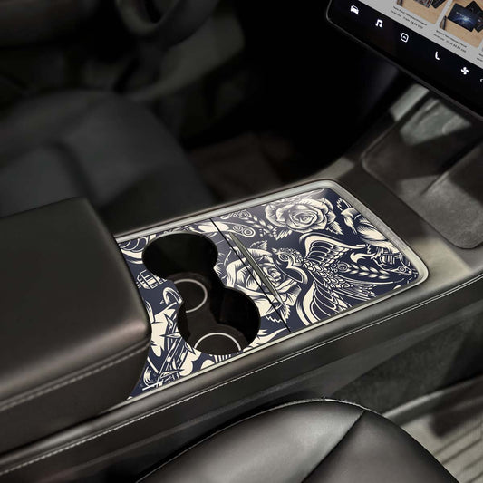 Ink & Elegance Art Tesla Center Console Wrap Kit | 2021 - 2023 Model 3 & Y - Tesla Emblems