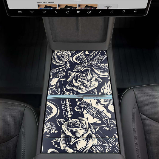 Ink & Elegance Art Center Console Wrap Kit | 2024+ Model 3 "Highland" - Tesla Emblems