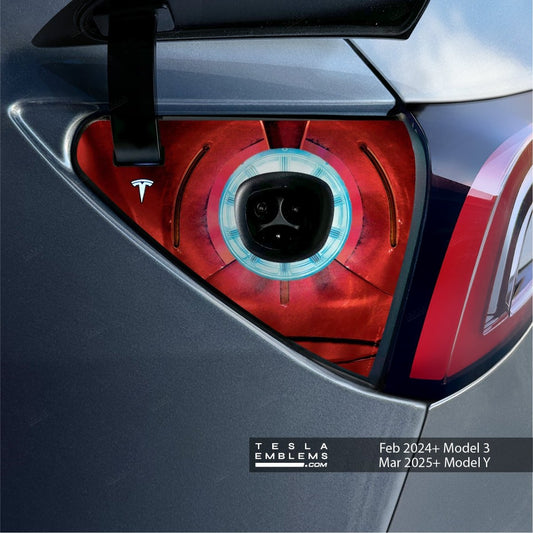 Ironman Arc Reactor Charge Port Wrap | Model Y - Tesla Emblems