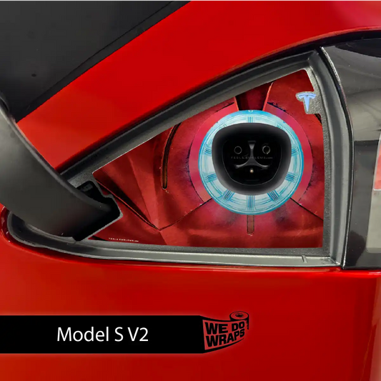 Arc Reactor Tesla Charge Port Wrap | Model S - Tesla Emblems