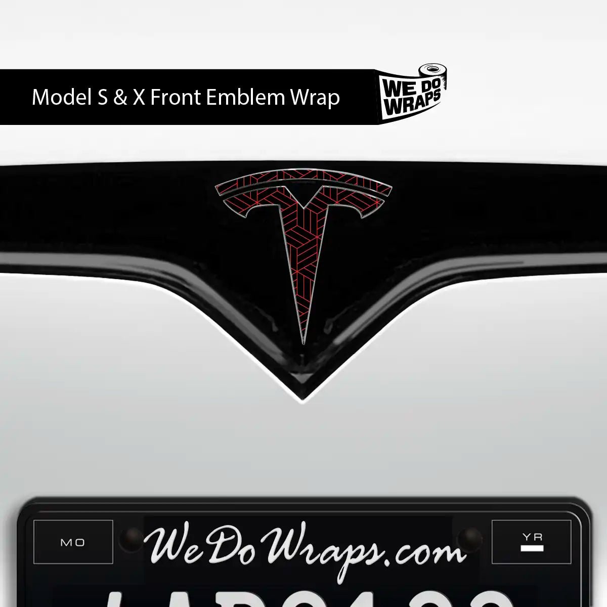Isometric 3D Pattern Tesla Emblem Decals (Front + Back) | Model S - Tesla Emblems