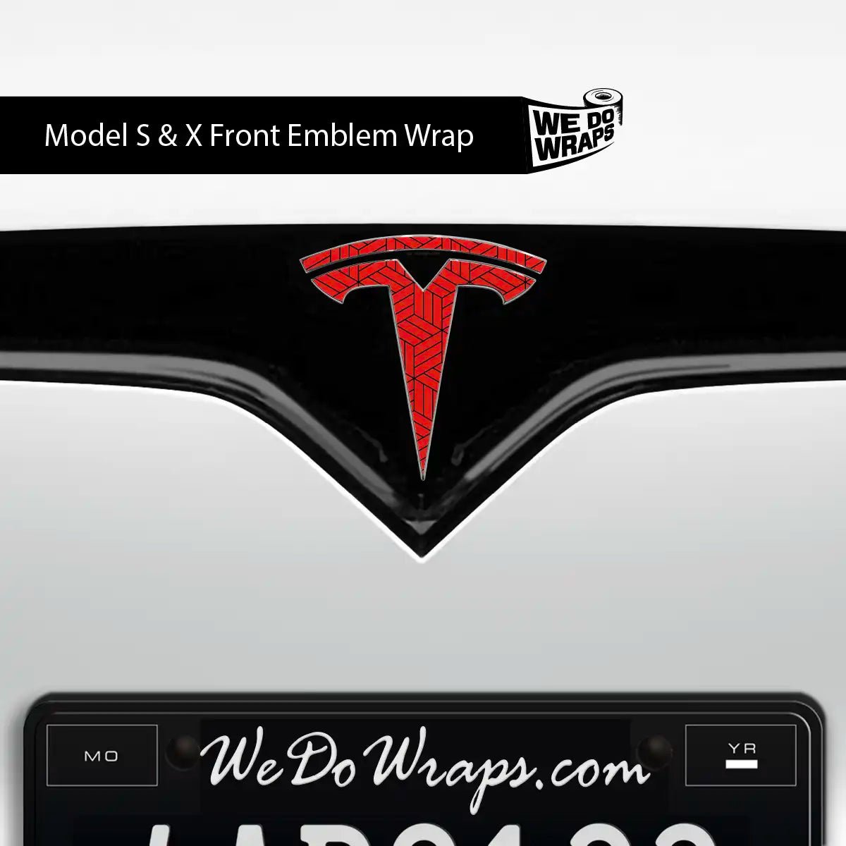 Isometric 3D Pattern Tesla Emblem Decals (Front + Back) | Model S - Tesla Emblems