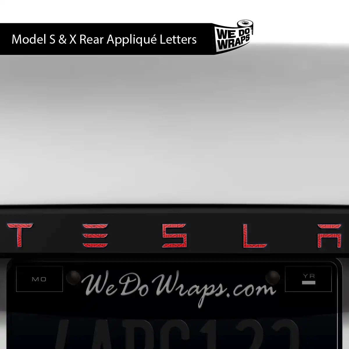 Isometric 3D Pattern Tesla Emblem Decals (Front + Back) | Model X