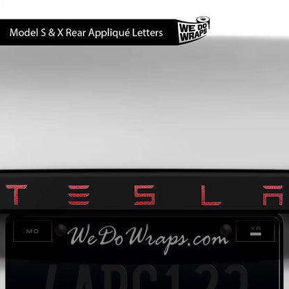 Isometric 3D Pattern Tesla Emblem Decals (Front + Back) | Model X