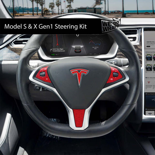 Isometric 3D Pattern Tesla Steering Wheel Emblem Decal | Model S - Tesla Emblems