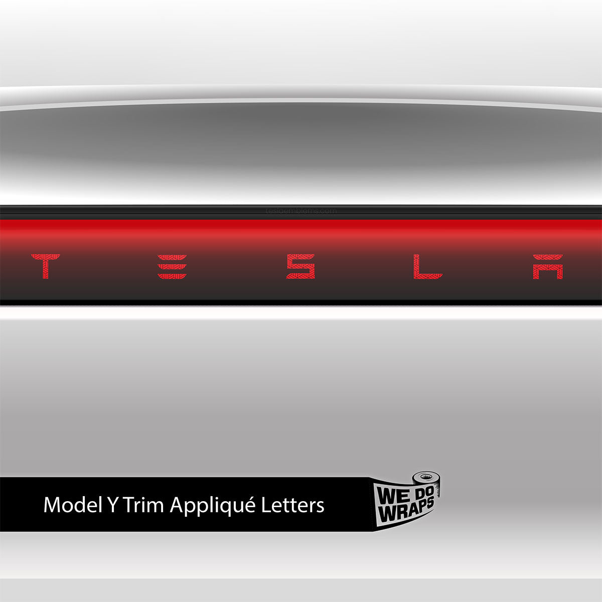 Isometric 3D Pattern Tesla Emblem Decals (Front + Back) | Model Y - Tesla Emblems