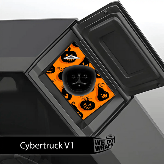 Jack - O' - Lantern Tesla Charge Port Wrap | Cybertruck - Tesla Emblems