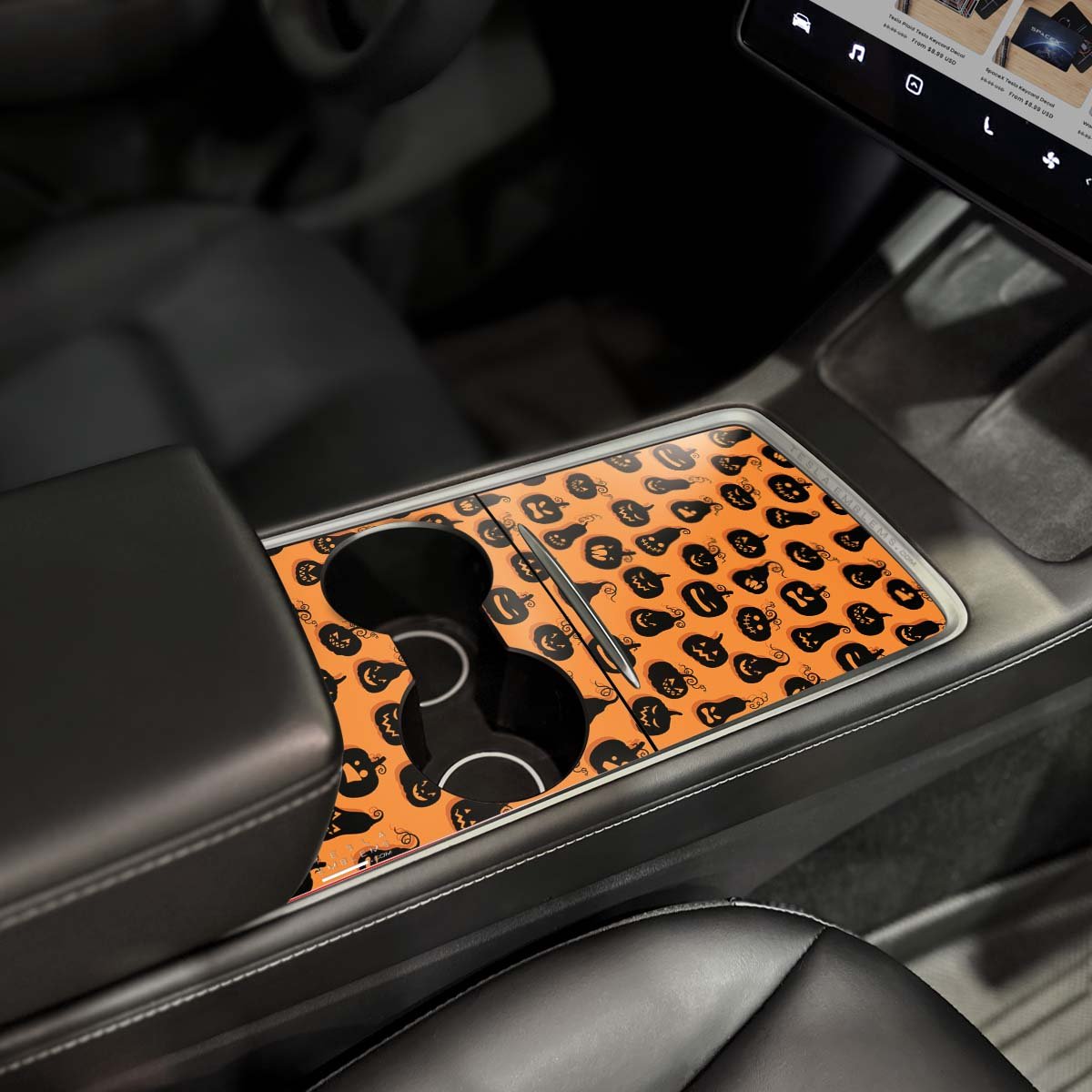 Jack - O' - Lantern Tesla Center Console Wrap Kit | Model Y '21 - 25 - Tesla Emblems