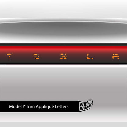 Jack-O'-Lantern Tesla Emblem Decals (Front + Back) | Model Y