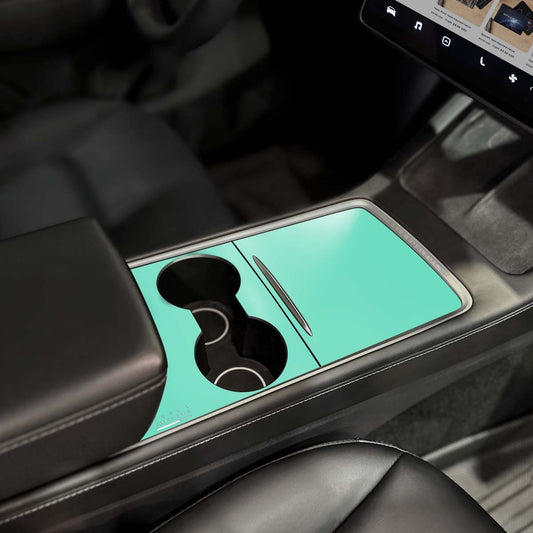 KPMF Satin Spearmint Center Console Wrap Kit | 2021 - 2023 Model 3 & Y - Tesla Emblems