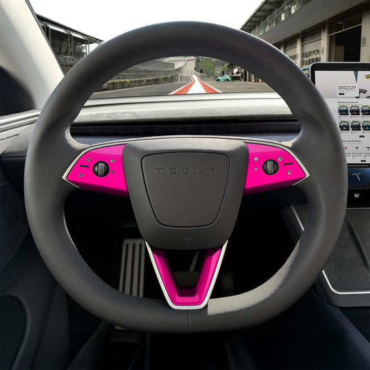 KPMF Momentum Pink Tesla Steering Wheel Trim Decal Kit | 3 - piece Set | M3 Feb 2024 - 2026 - Tesla Emblems