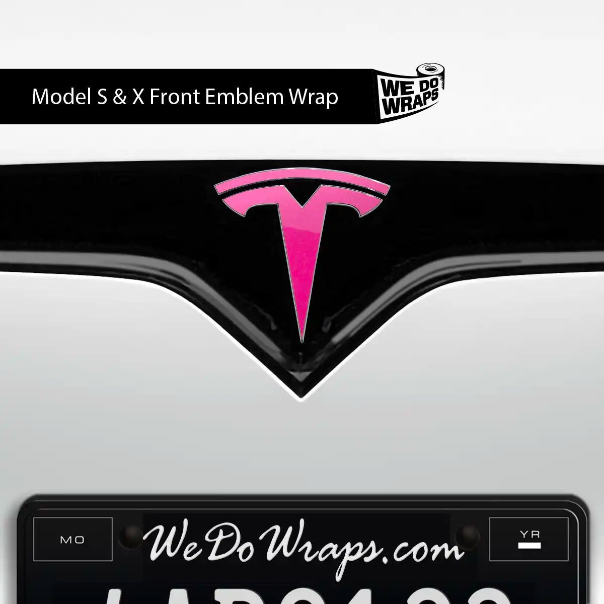 KPMF Gloss Momentum Pink Tesla Emblem Decals (Front + Back) | Model X - Tesla Emblems