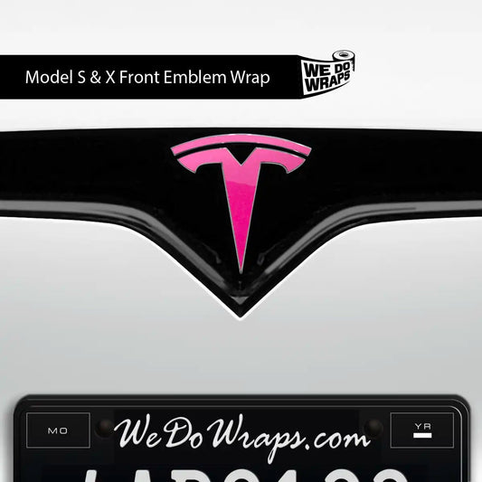 KPMF Gloss Momentum Pink Tesla Emblem Decals (Front + Back) | Model X - Tesla Emblems