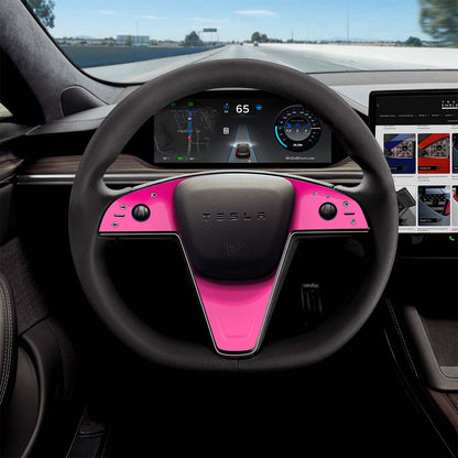 KPMF Momentum Pink Tesla Steering Wheel Trim Decal Kit (3pcs) | MS Feb 2021+ - Tesla Emblems