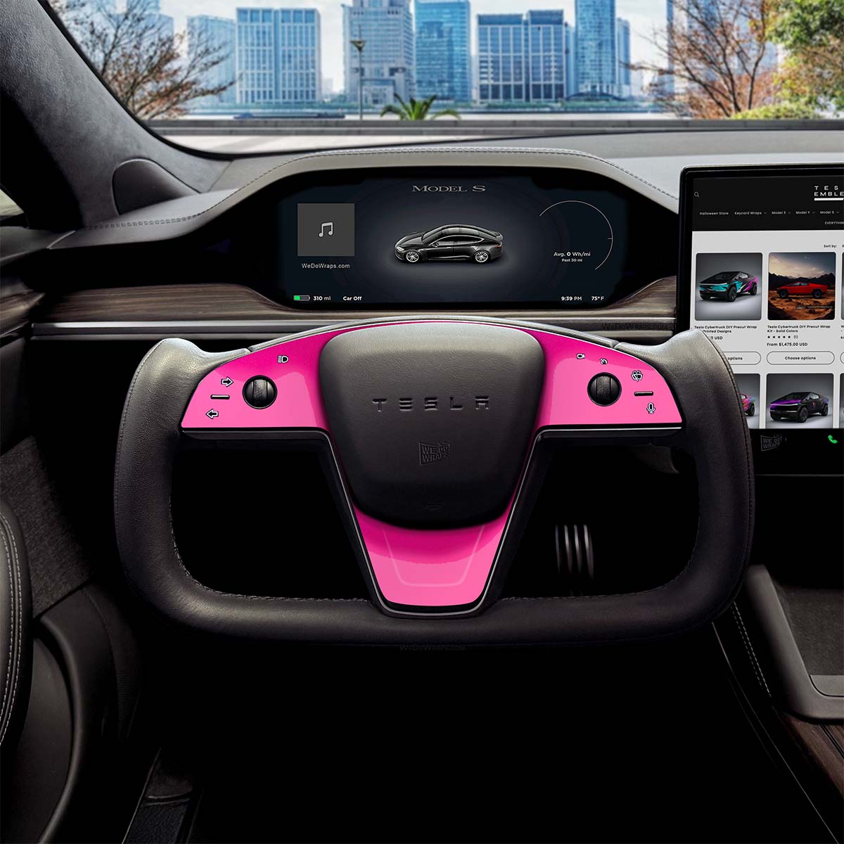 KPMF Momentum Pink Tesla Steering Wheel Trim Decal Kit (3pcs) | MS Feb 2021+ - Tesla Emblems
