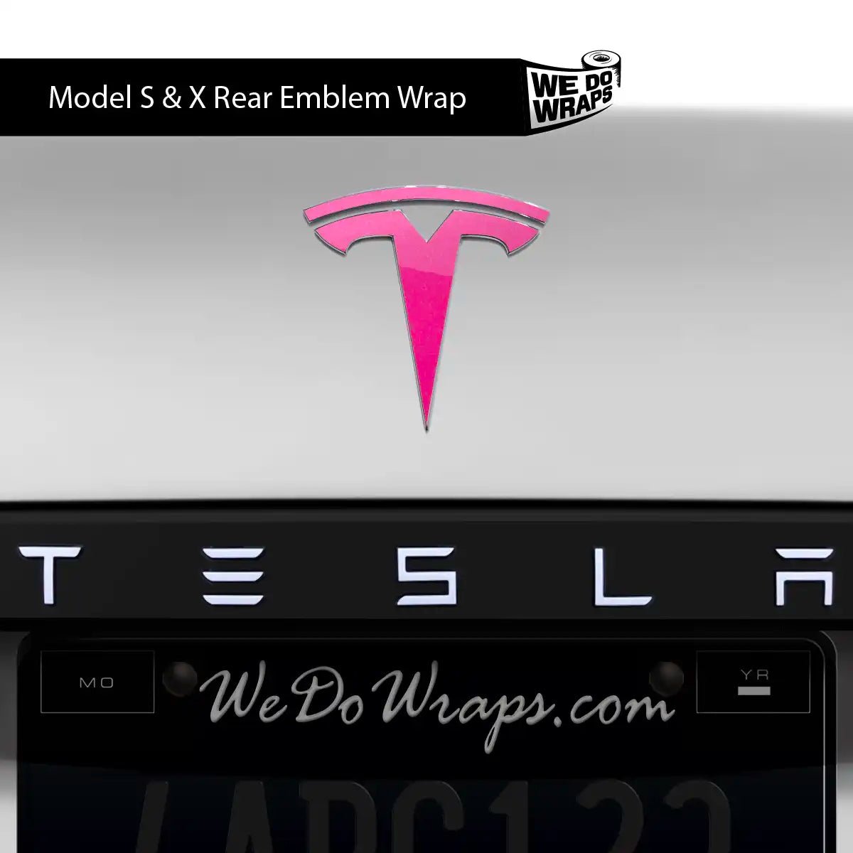 KPMF Gloss Momentum Pink Tesla Emblem Decals (Front + Back) | Model X - Tesla Emblems
