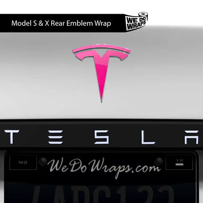 KPMF Gloss Momentum Pink Tesla Emblem Decals (Front + Back) | Model X - Tesla Emblems