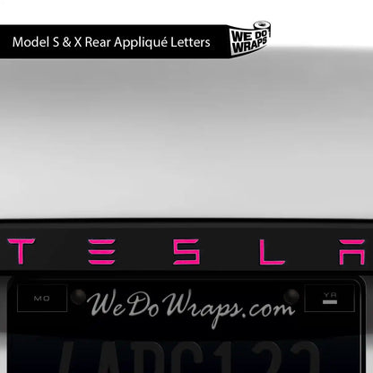 KPMF Gloss Momentum Pink Tesla Emblem Decals (Front + Back) | Model X - Tesla Emblems