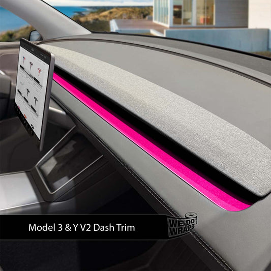 KPMF Gloss Momentum Pink Tesla Dash Trim Wrap | Model 3 ’24-26 Refresh