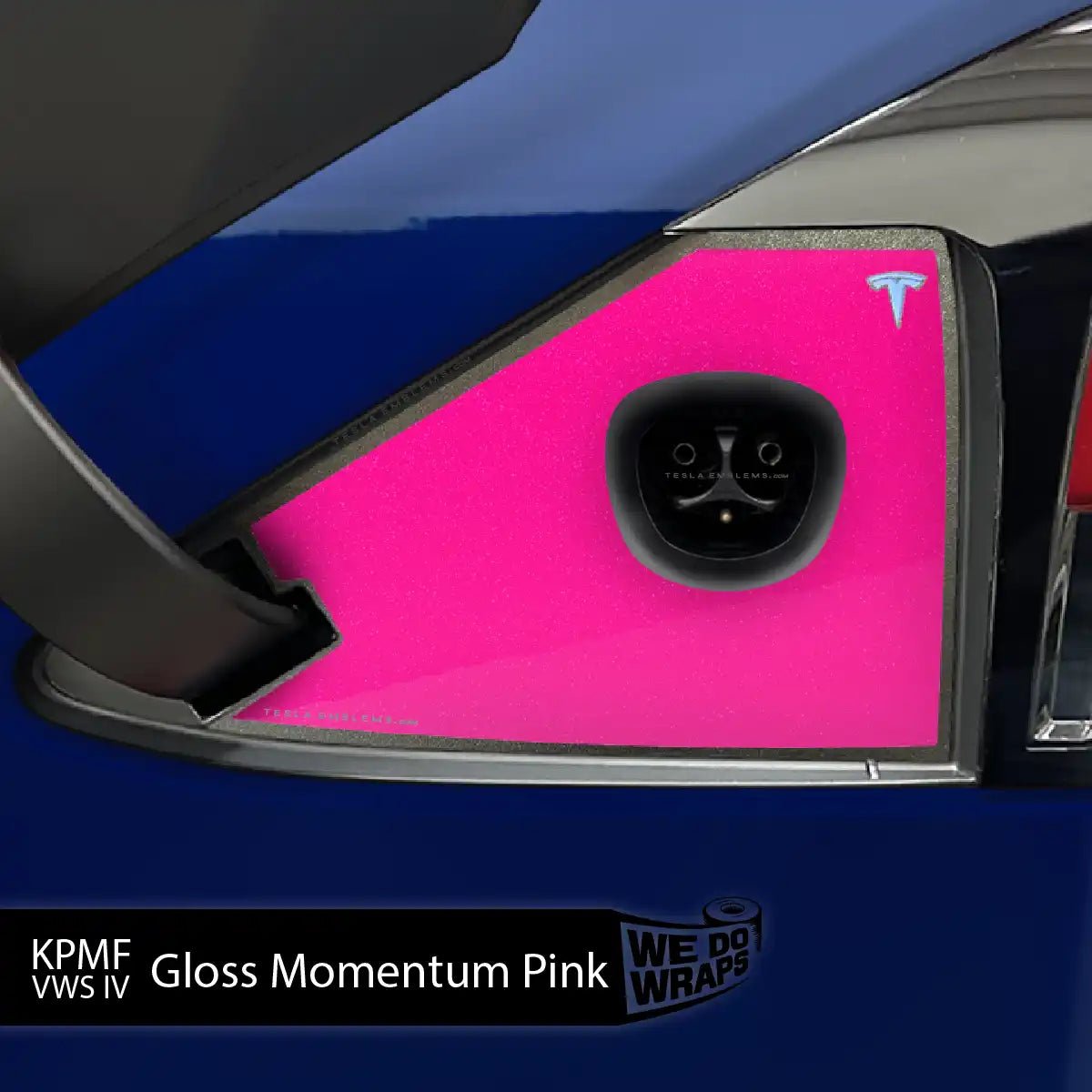 KPMF Gloss Momentum Pink Tesla Charge Port Wrap | Model X - Tesla Emblems