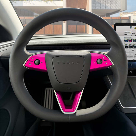 KPMF Momentum Pink Tesla Steering Wheel Trim Decal Kit (3pcs) | M3 Feb 2024 - '25 "Highland" - Tesla Emblems