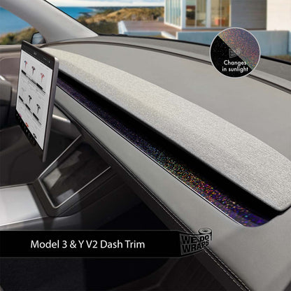 KPMF Gloss Morpheus Black Tesla Dash Trim Wrap | Model 3 ’24-26 Refresh