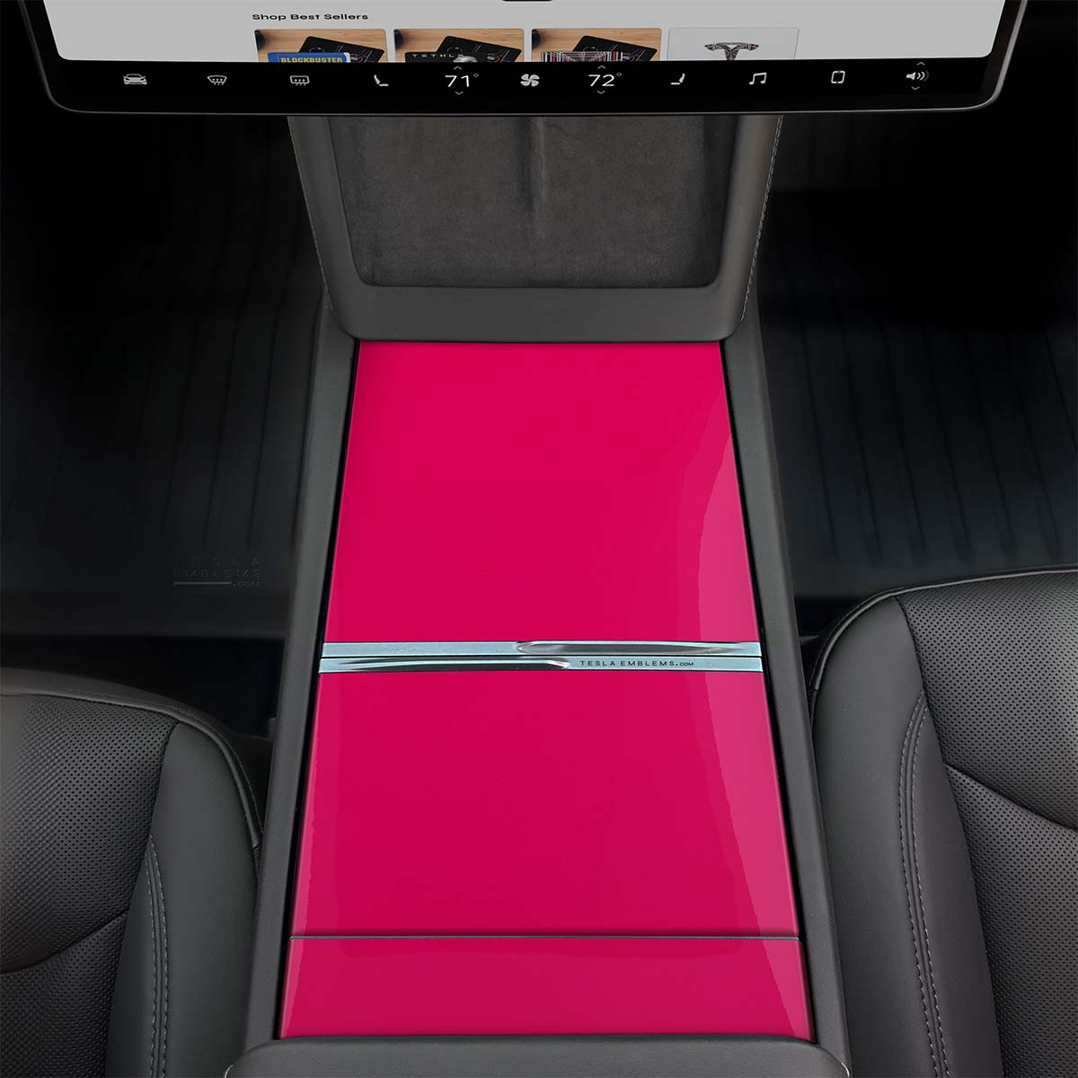 KPMF Gloss Pool Party Pink | Tesla Center Console Wrap Kit | Model Y 2026 - Tesla Emblems