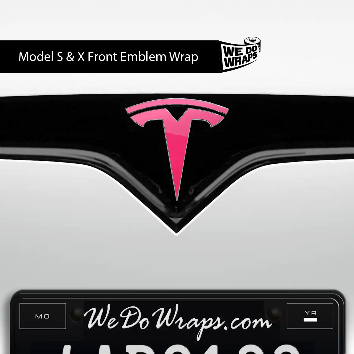 KPMF Gloss Pool Party Pink Tesla Emblem Decals (Front + Back) | Model S - Tesla Emblems