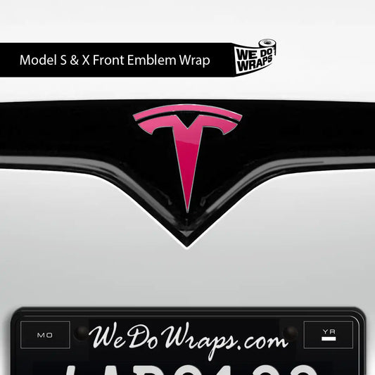 KPMF Gloss Pool Party Pink Tesla Emblem Decals (Front + Back) | Model S - Tesla Emblems
