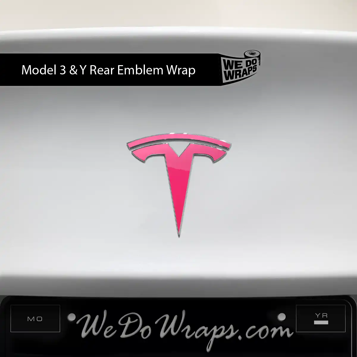 KPMF Gloss Pool Party Pink Tesla Emblem Decals (Front + Back) | Model Y - Tesla Emblems