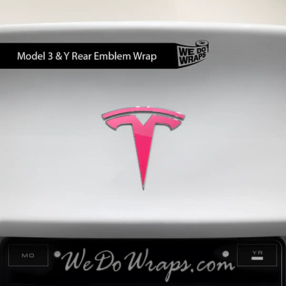 KPMF Gloss Pool Party Pink Tesla Emblem Decals (Front + Back) | Model Y - Tesla Emblems