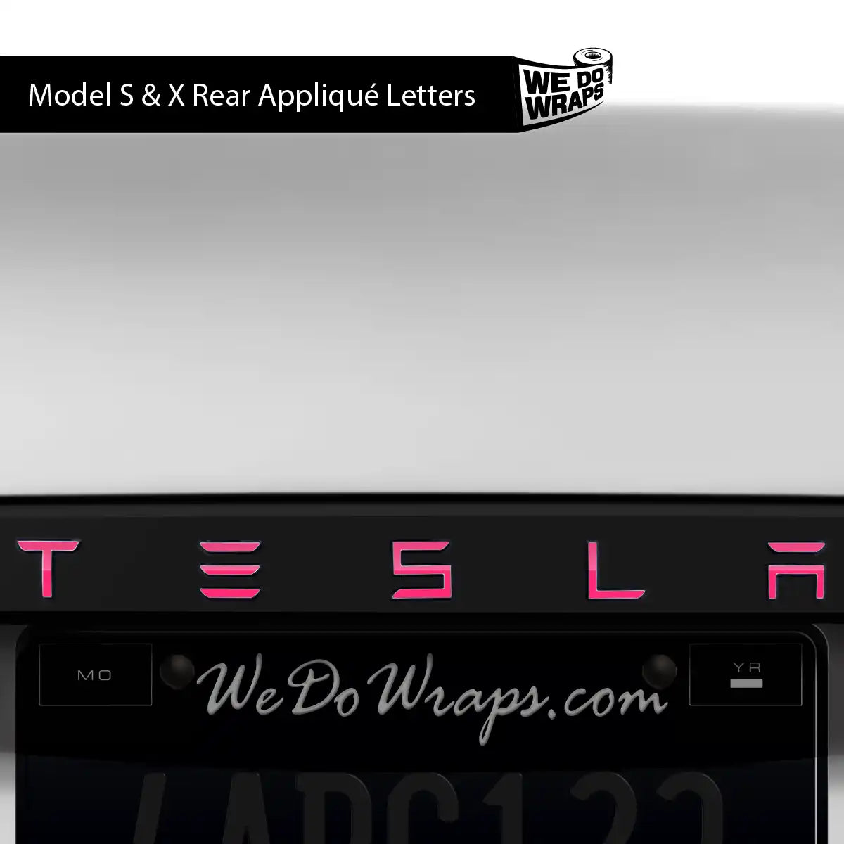KPMF Gloss Pool Party Pink Tesla Emblem Decals (Front + Back) | Model S - Tesla Emblems
