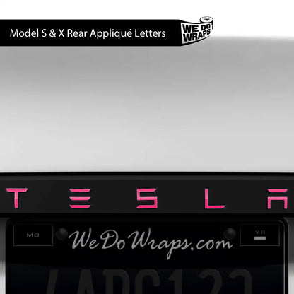 KPMF Gloss Pool Party Pink Tesla Emblem Decals (Front + Back) | Model S - Tesla Emblems