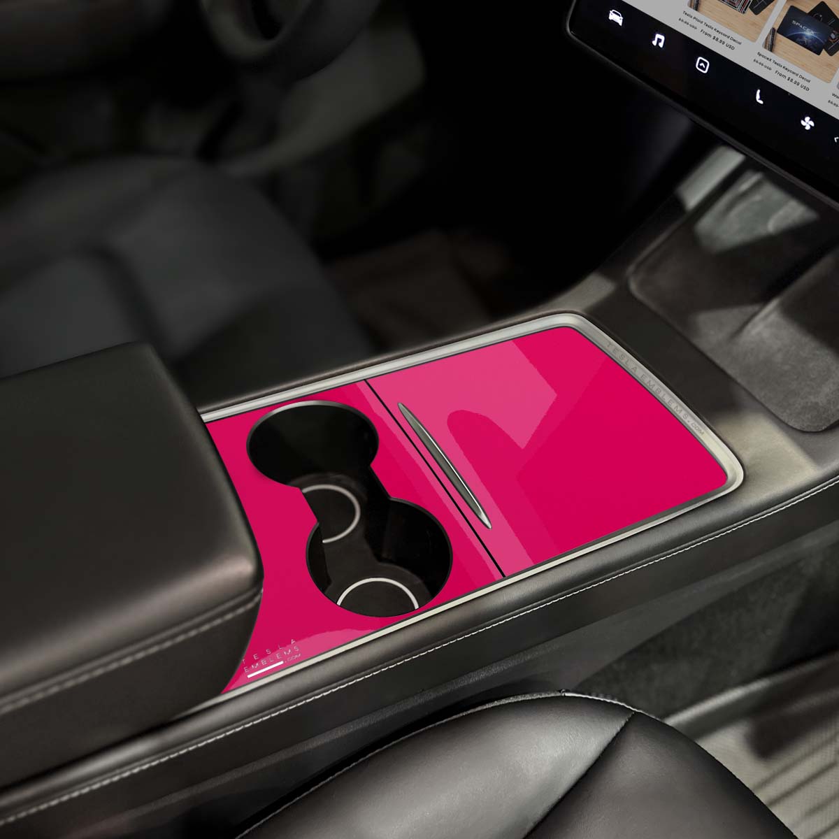 KPMF Gloss Pool Party Pink | Tesla Center Console Wrap Kit | Model Y '21-25 - Tesla Emblems