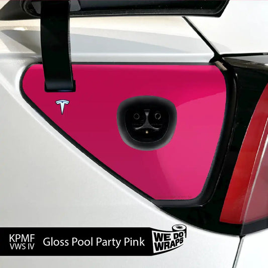 KPMF Pool Party Pink Tesla Charge Port Wrap | Model Y - Tesla Emblems