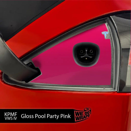 KPMF Gloss Pool Party Pink Tesla Charge Port Wrap | Model S - Tesla Emblems
