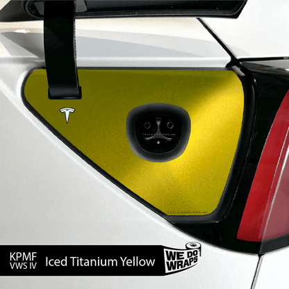 KPMF Iced Titanium Yellow Tesla Charge Port Wrap | Model Y - Tesla Emblems