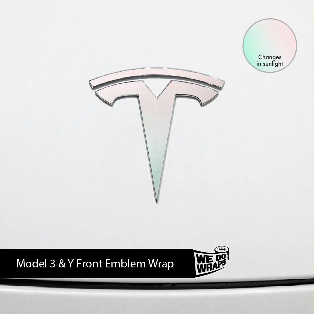 KPMF Matte Aurora Pearl Tesla Emblem Decals (Front + Back) | Model Y - Tesla Emblems