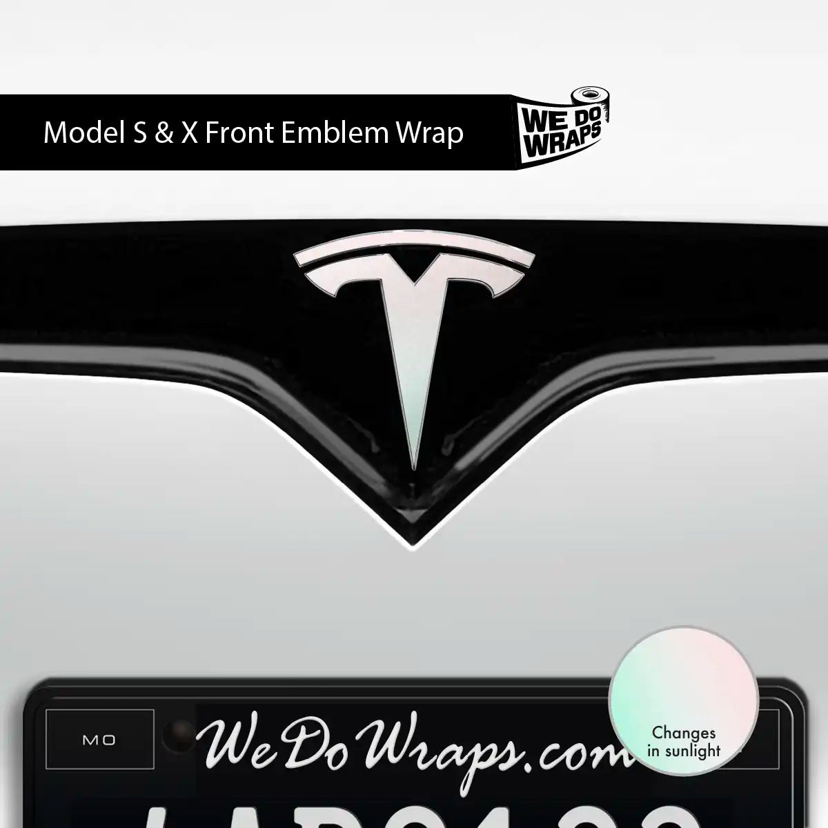 KPMF Matte Aurora Pearl Tesla Emblem Decals (Front + Back) | Model X - Tesla Emblems