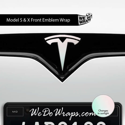 KPMF Matte Aurora Pearl Tesla Emblem Decals (Front + Back) | Model X - Tesla Emblems
